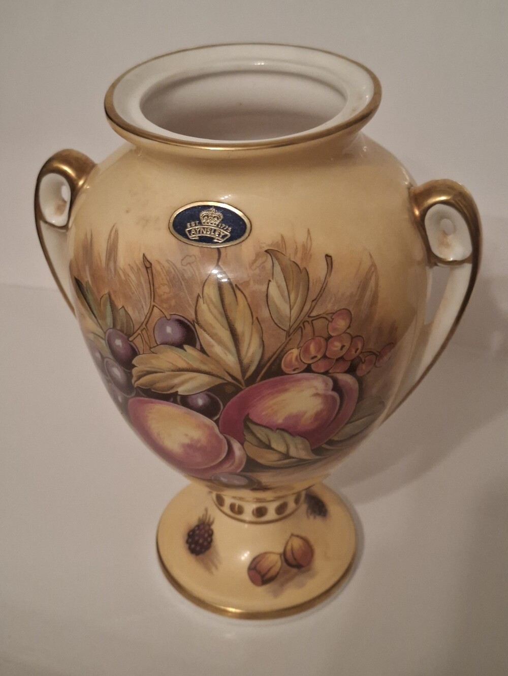 Vintage Aynsley "Orchard Gold" With 22 K Gold Guilding On The Rim And Handles